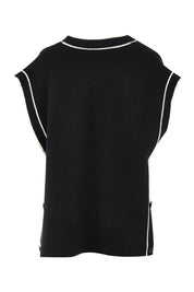 Product shot of the Avino Knit Vest in colour Black (Black), from the back
