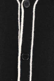 Product shot of the Avino Knit Vest in colour Black (Black), detail