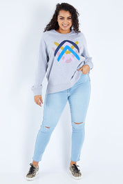Model Sasha-Lee wearing size 16 of the Hi Rider in colour Astral (Blue), from the front, showing the whole outfit