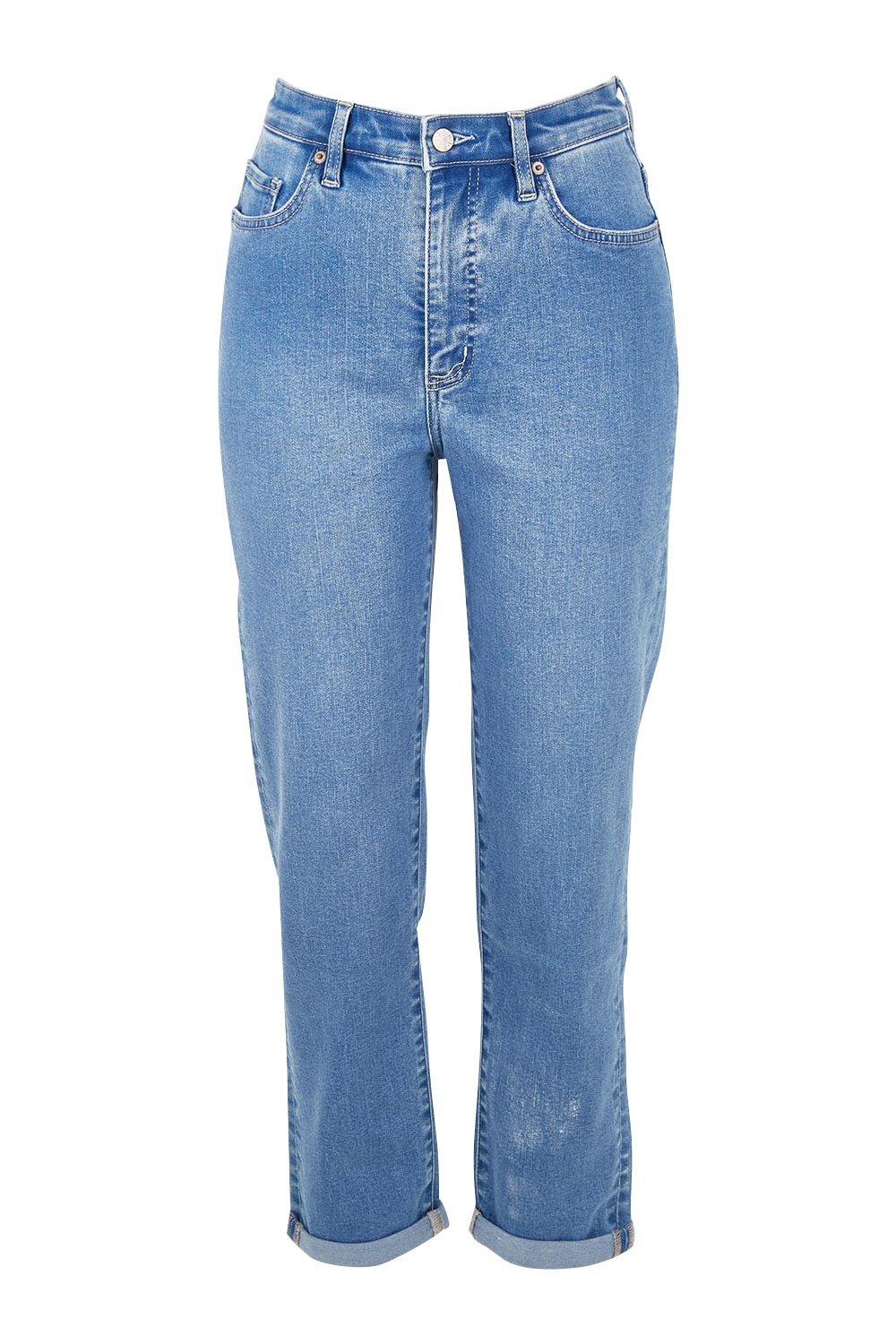 Product shot of the Hi Mom Curve in colour Blissblue (Blue), from the front