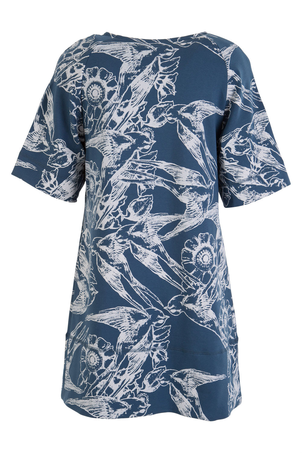 Product shot of the Lark French Tunic in colour BlueSilver (Blue), from the back