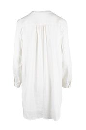 Product shot of the Beach Tunic Shirt in colour White (White), from the back
