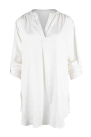 Product shot of the Beach Tunic Shirt in colour White (White), detail