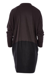 Product shot of The Break Out Cardi in colour Espressobl (Black), from the back