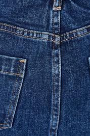 Product shot of the Scout Midi Skirt in colour Indidenim (Blue), detail