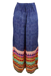 Product shot of the Durban Palazzo Pant in colour Durban (Blue), from the back
