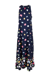 Product shot of the Falling Bricks Maxi in colour Jigsaw (Blue), from the front