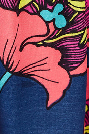 Product shot of the Elastic Waist Curved Hem Skirt in colour Lilly (Blue), detail