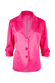 Product shot of the Buttoned Blazer in colour Hotpink (Pink), from the front