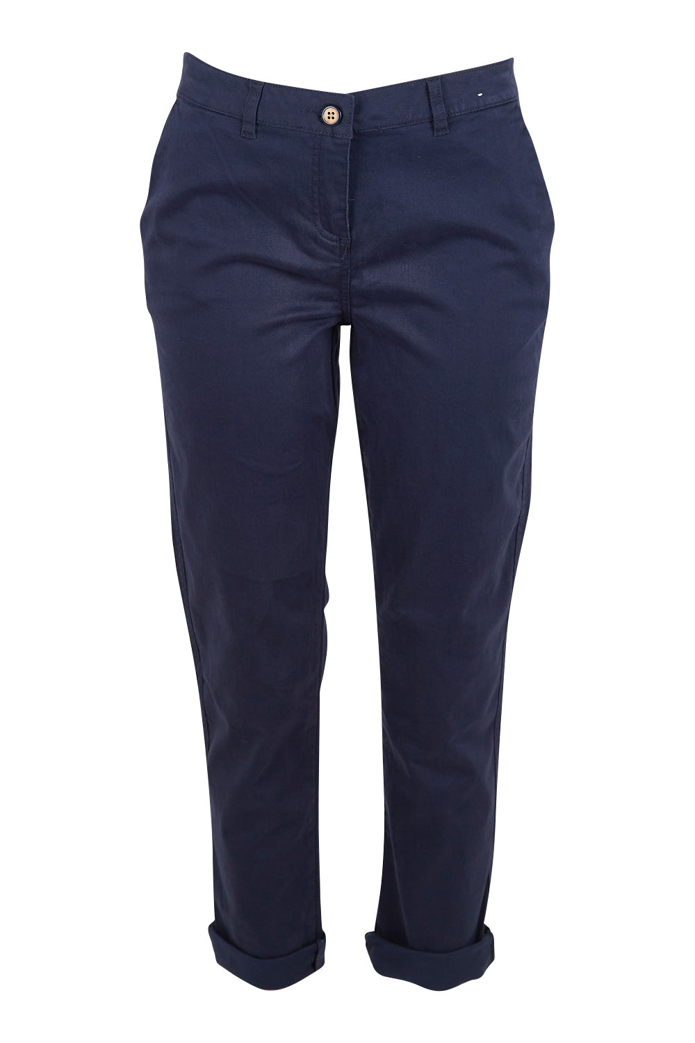 Product shot of the Hesford Chino Trousers in colour Frnavy (Blue), from the front