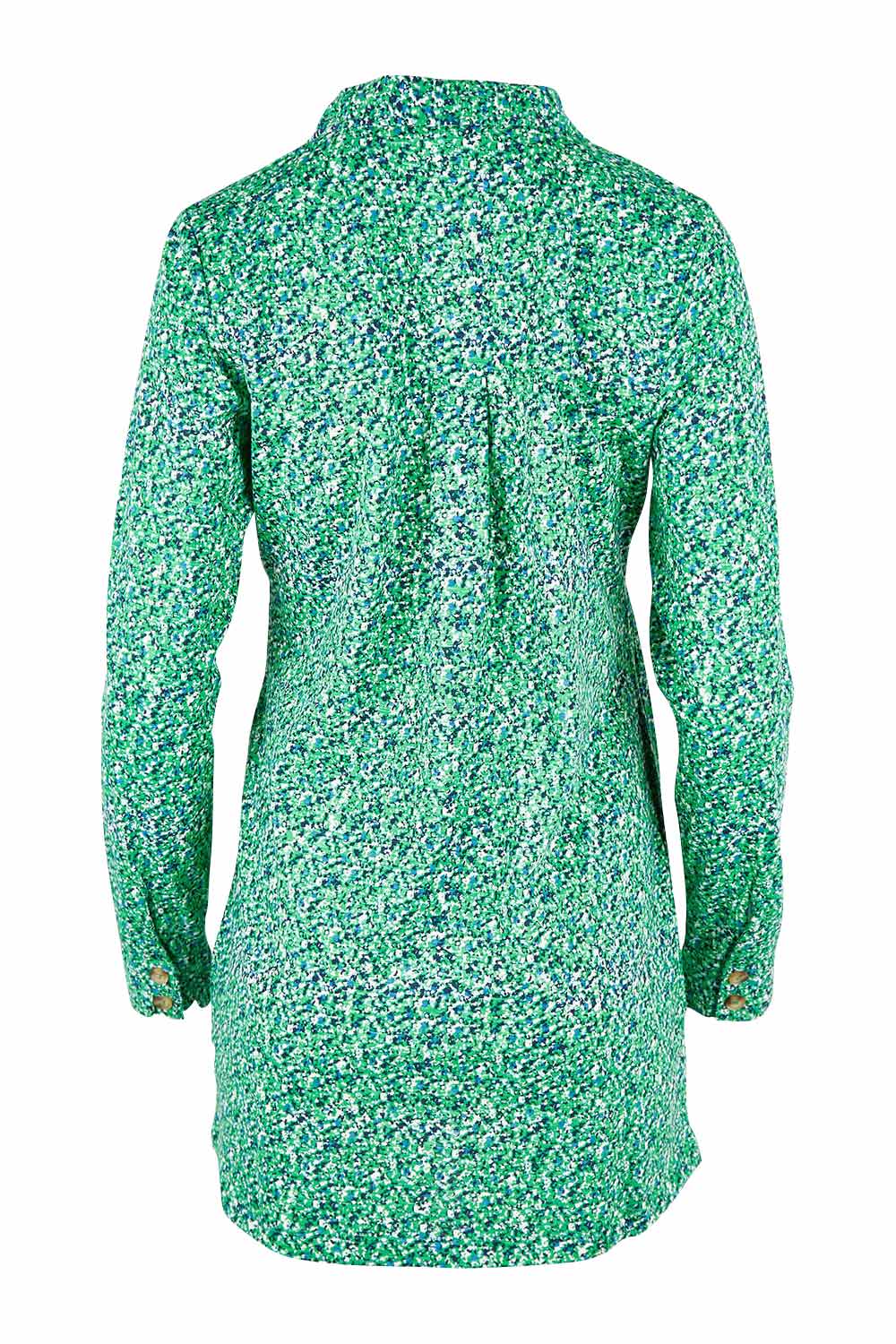 Product shot of the Grange Tunic in colour Bgreen (Green), from the back