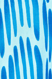 Product shot of the Chevron Midi Dress in colour Ocean (Blue), detail