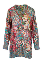 Product shot of the Lindeman Tunic in colour Multi (Pink), from the front