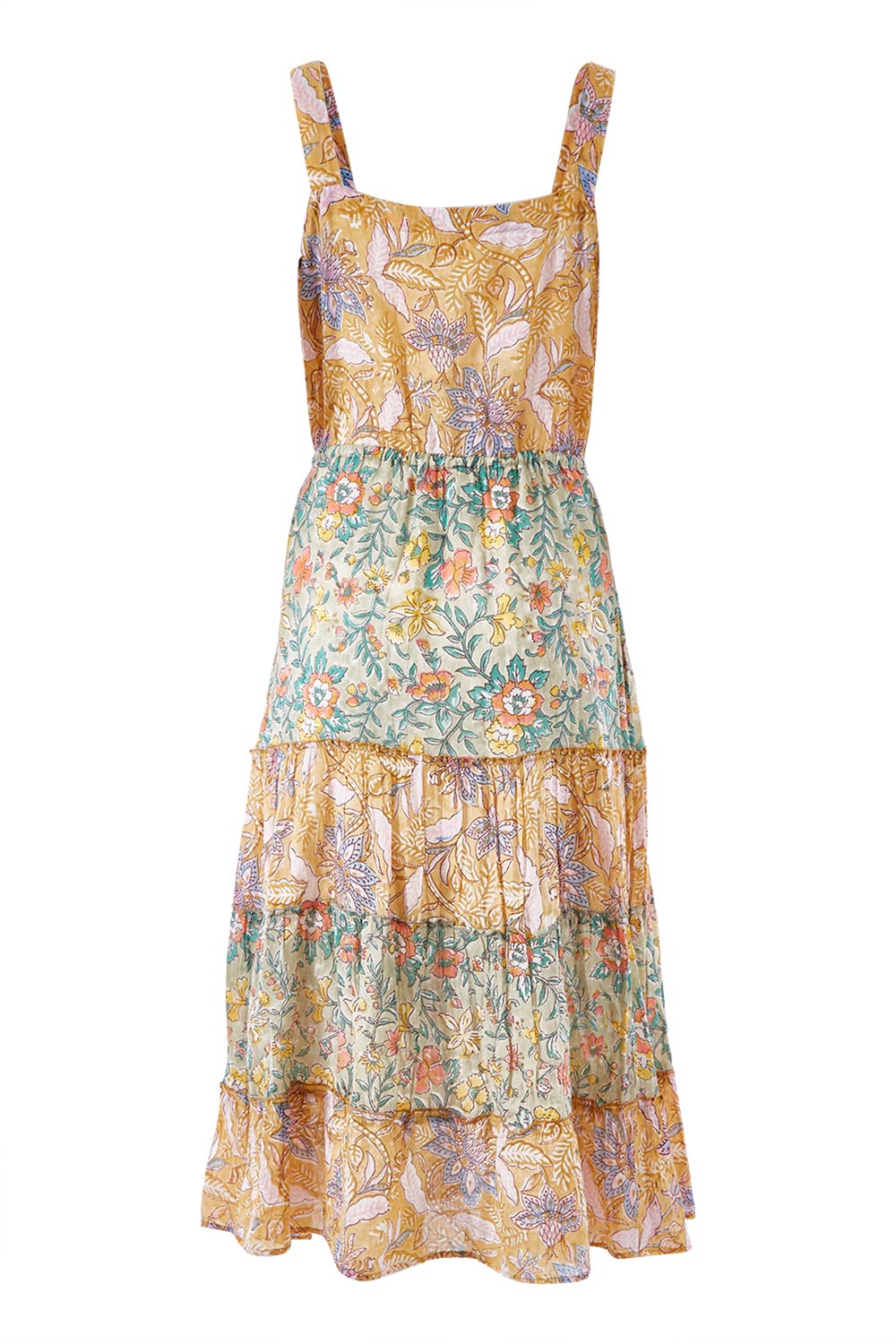 Product shot of the Gaby Sundress in colour Sage, from the back