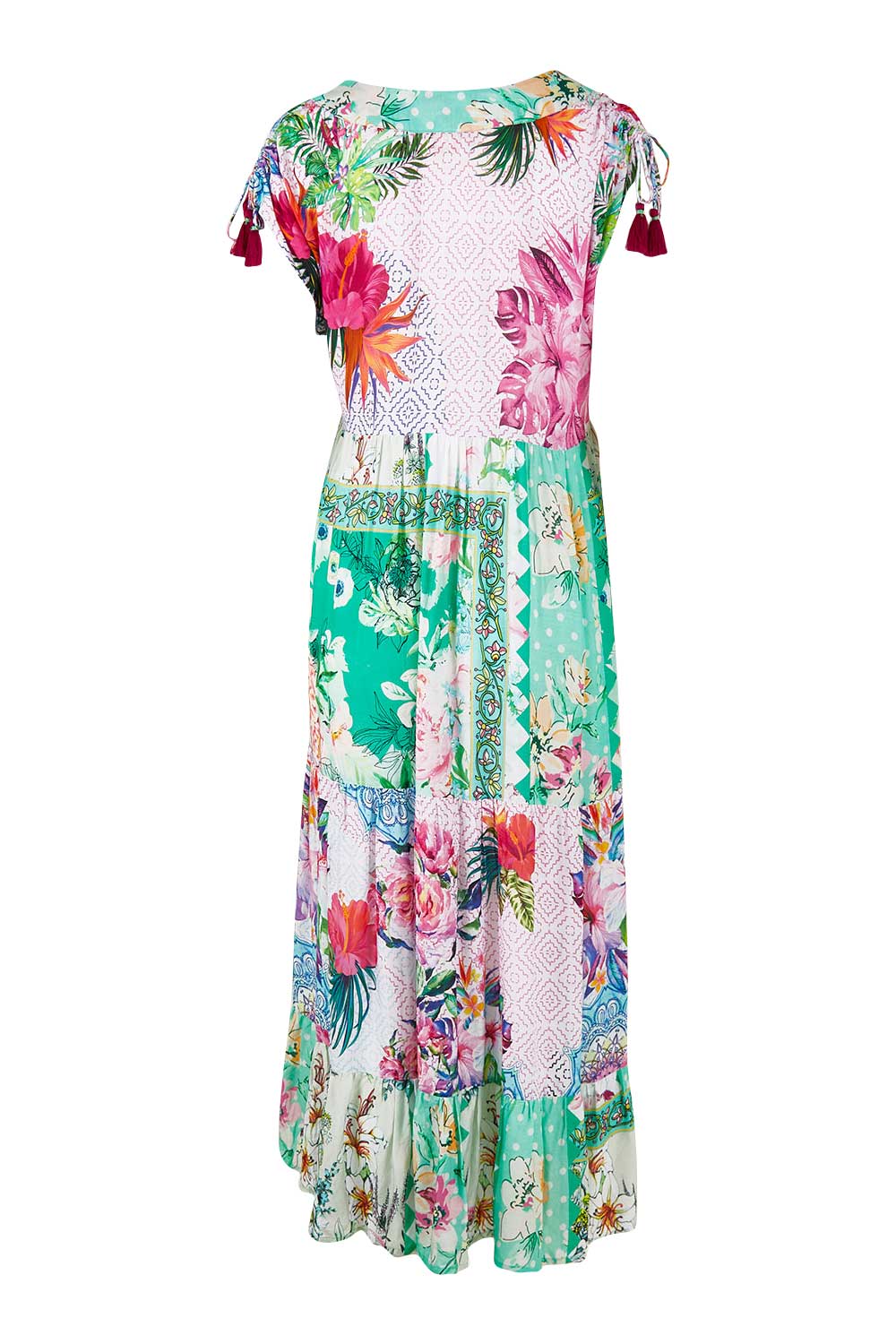 Product shot of the Jamie Midi in colour Multi (Pink), from the back