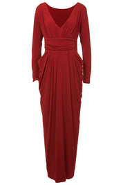 Preloved Draped Maxi Dress - DeepRed