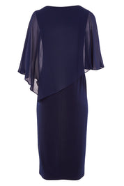 Product shot of the Cassandra Dress in colour Navy (Blue), from the back