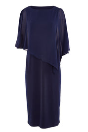Product shot of the Cassandra Dress in colour Navy (Blue), from the front