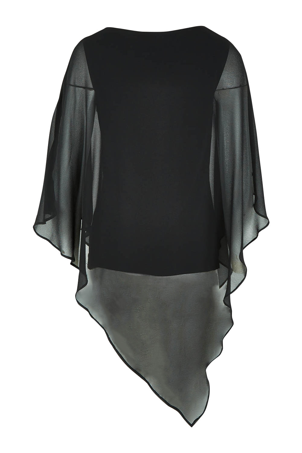 Product shot of the Preloved Marie Top in colour Black (Black), from the back