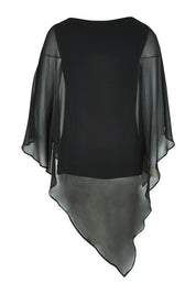 Product shot of the Preloved Marie Top in colour Black (Black), from the back