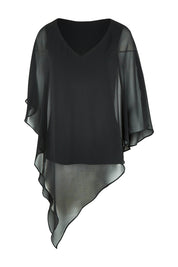 Product shot of the Preloved Marie Top in colour Black (Black), from the front
