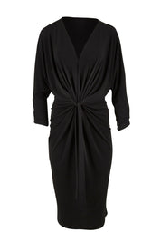 Product shot of the Nancy Dress in colour Black (Black), from the front