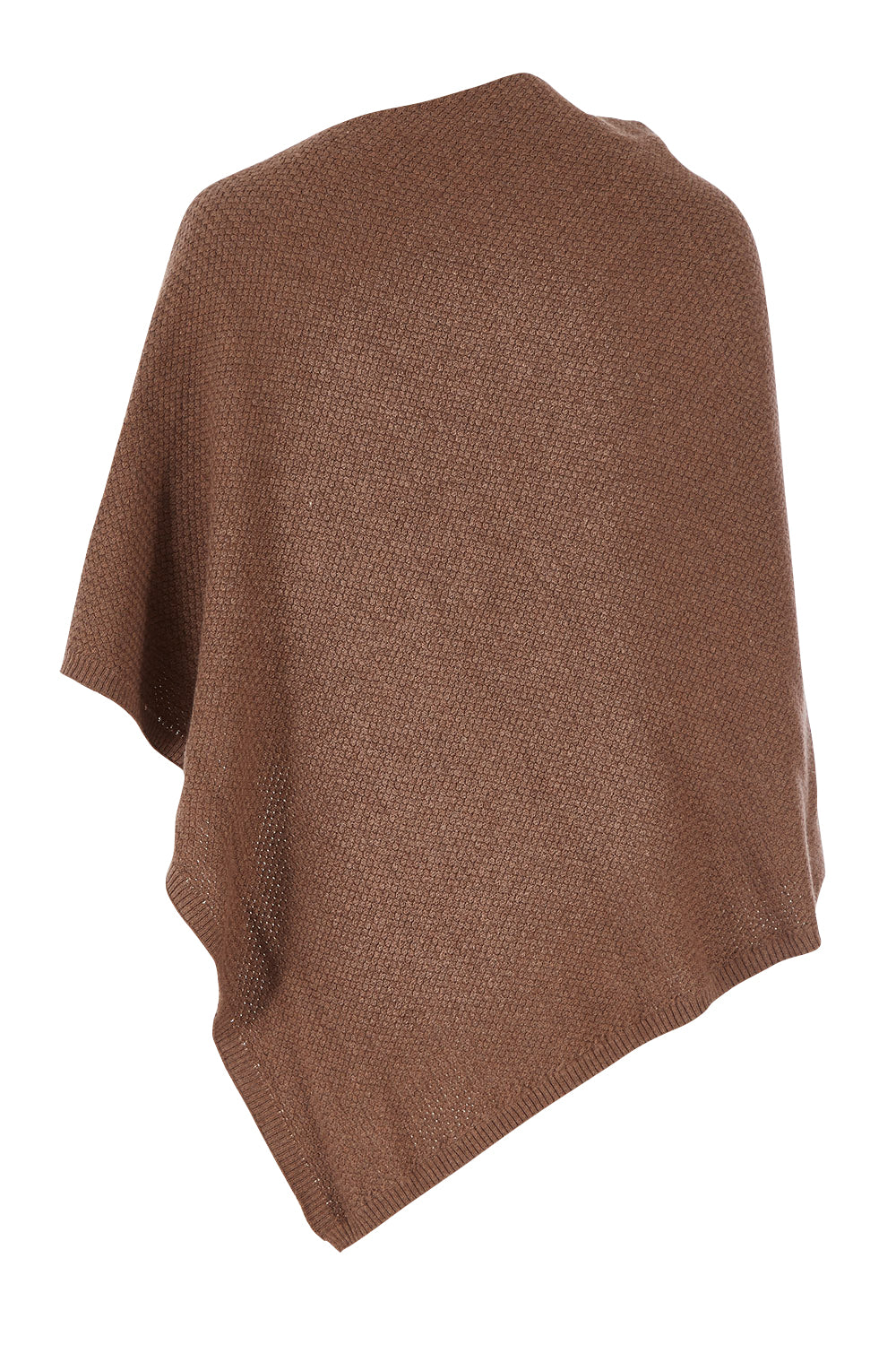 Product shot of the Cotton Cashmere Wool Poncho in colour Richearth, from the back