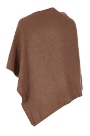 Product shot of the Cotton Cashmere Wool Poncho in colour Richearth, from the back