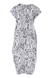 Product shot of the Zamora Bubble Dress in colour White (White), from the back