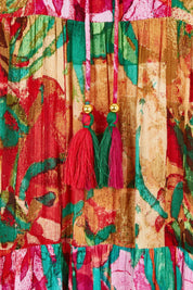 Product shot of the Sleeveless Midi Dress in colour Saopaulo, detail