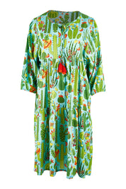 Product shot of the El Paso Boho Dress in colour Print (Blue), from the front
