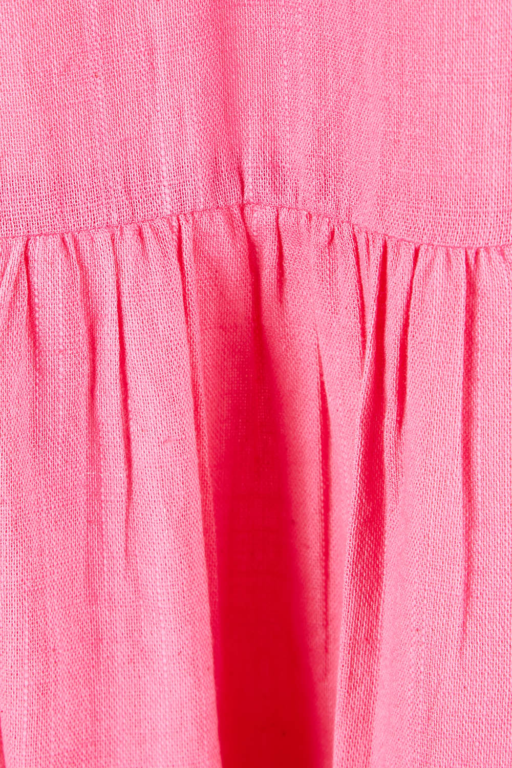 Product shot of the Collared Midi Organic Cotton Dress in colour Rose (Pink), detail