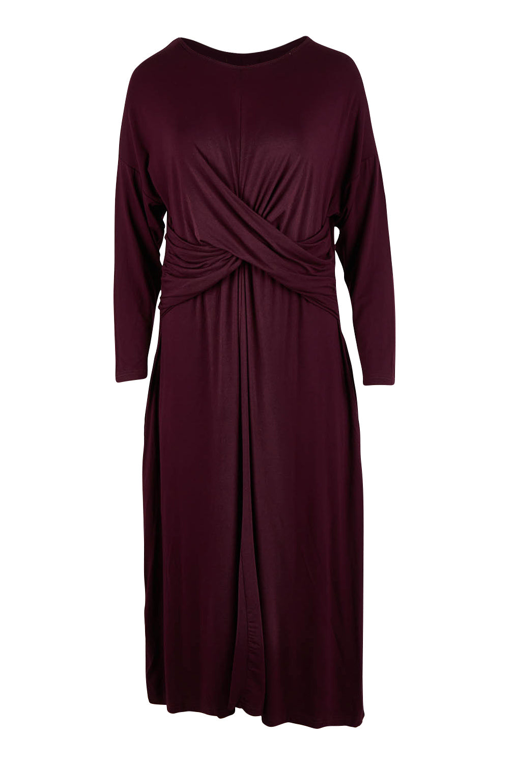 Product shot of the Eden Bamboo Dress in colour Berry (Purple), from the front