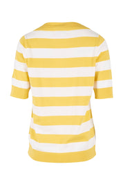 Product shot of the Meadow Sweet Jumper in colour Yellow, from the back
