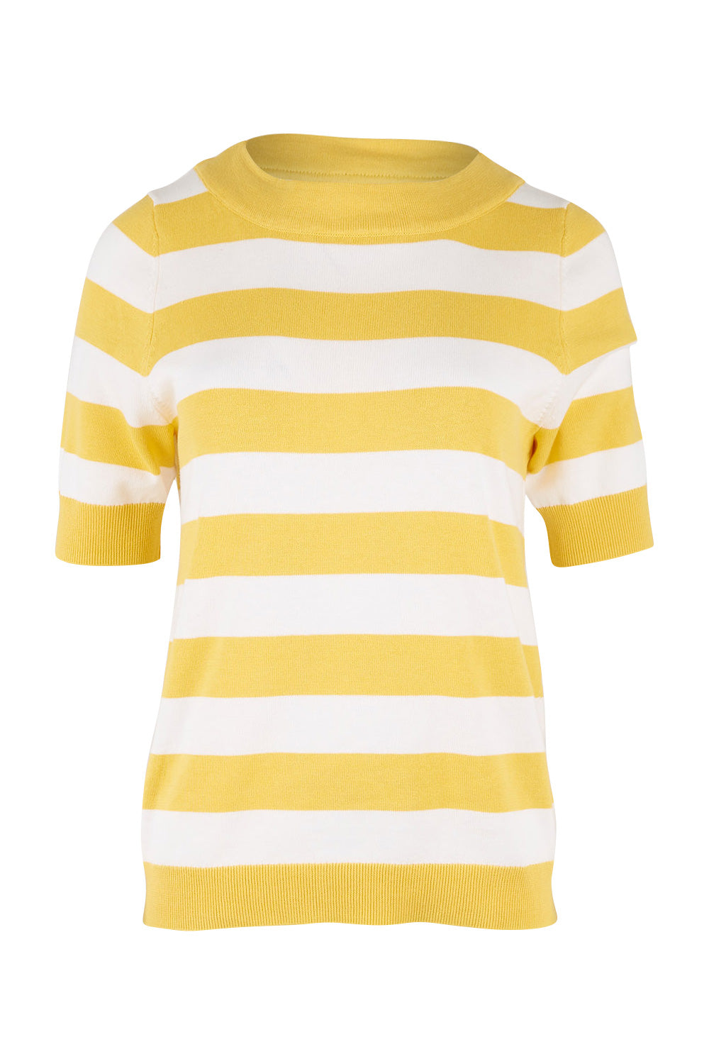 Product shot of the Meadow Sweet Jumper in colour Yellow, from the front
