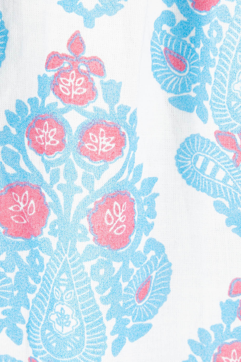 Product shot of the Moonta Bay Cotton Blouse in colour Bluepink (Blue), detail