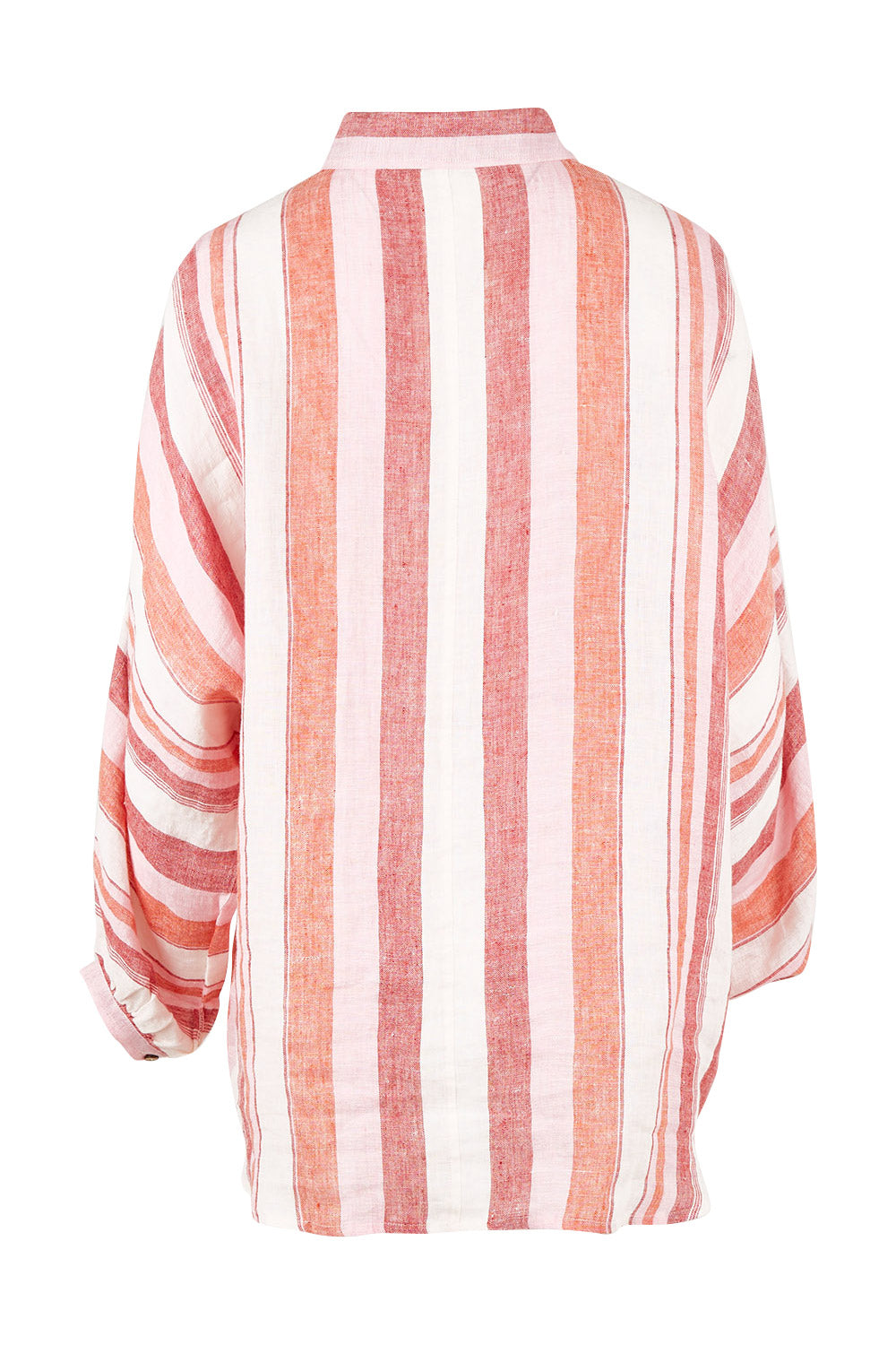 Product shot of the Milano Shirt in colour Santstrip (Pink), from the back
