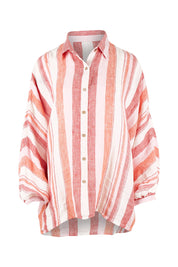 Product shot of the Milano Shirt in colour Santstrip (Pink), from the front