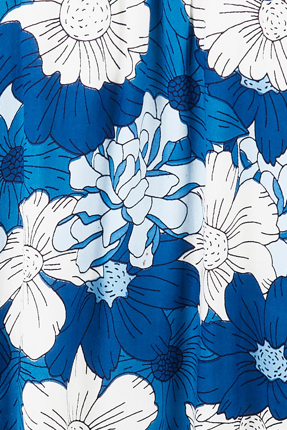 Product shot of the Rosie Maxi Skirt in colour Wallflower (Blue), detail