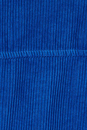Product shot of the Zoe Cord Shacket in colour Cobalt (Blue), detail