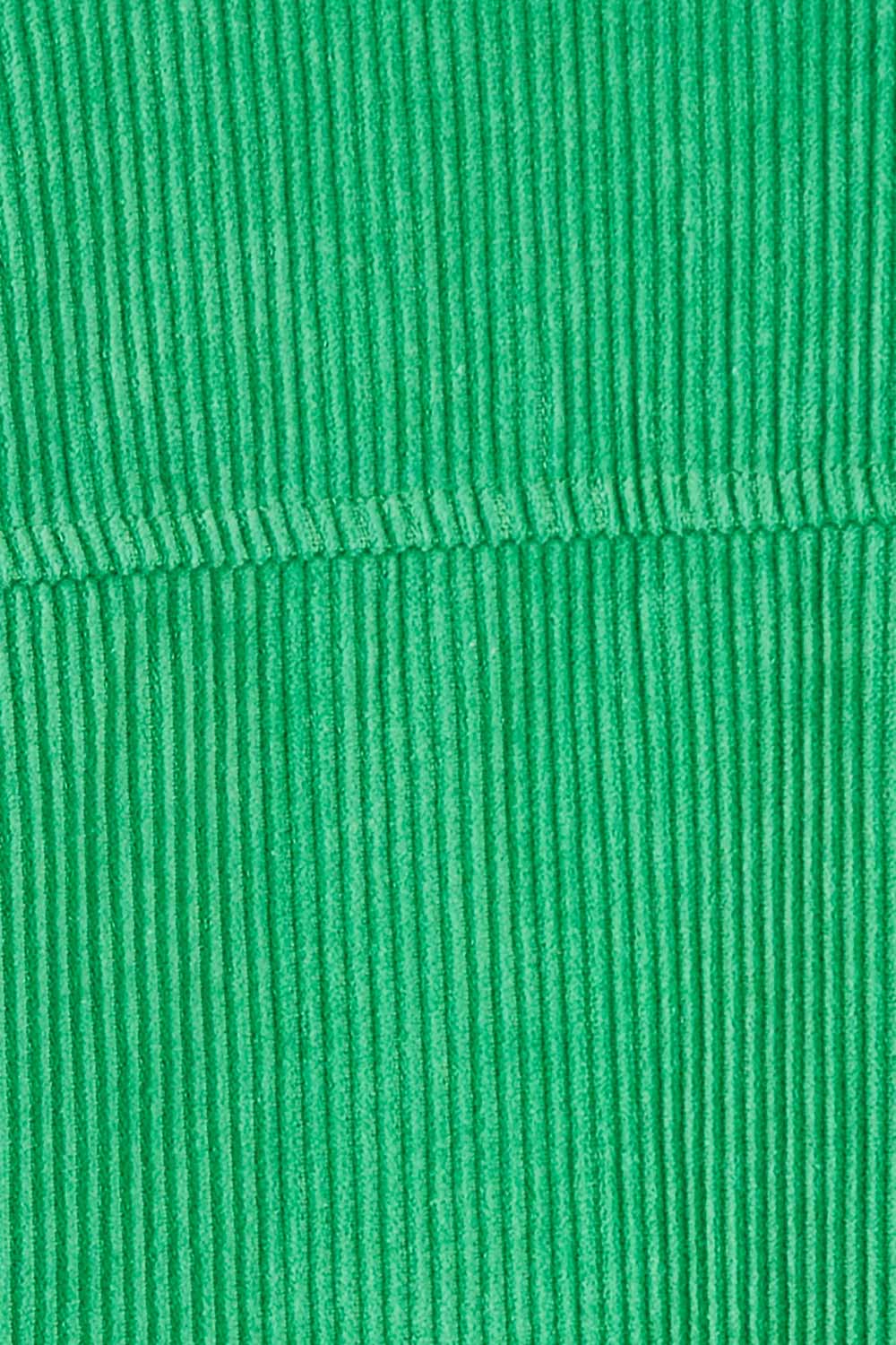 Product shot of the Zoe Cord Shacket in colour Jade (Green), detail