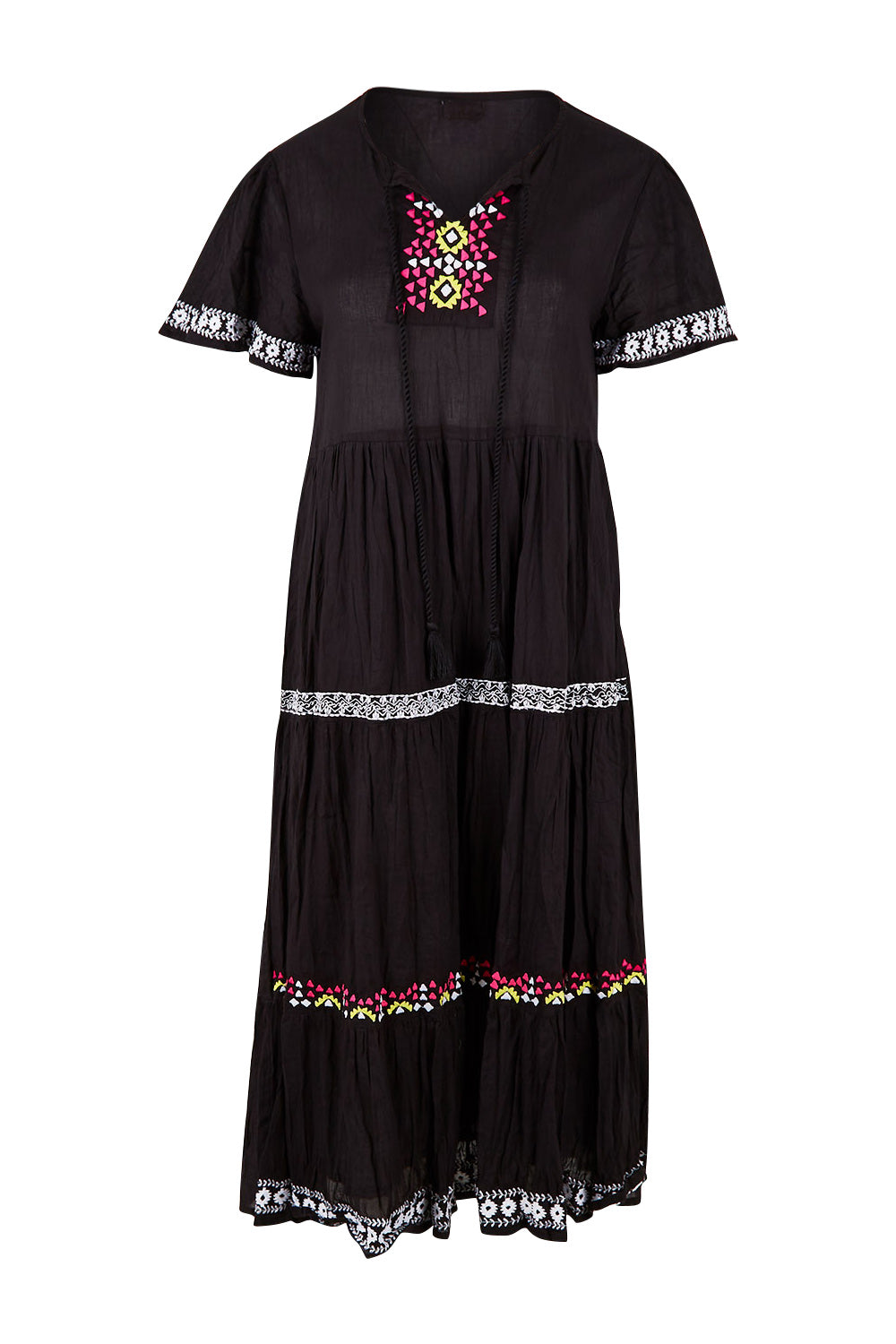 Product shot of the Zeta Dress in colour Black (Black), from the front