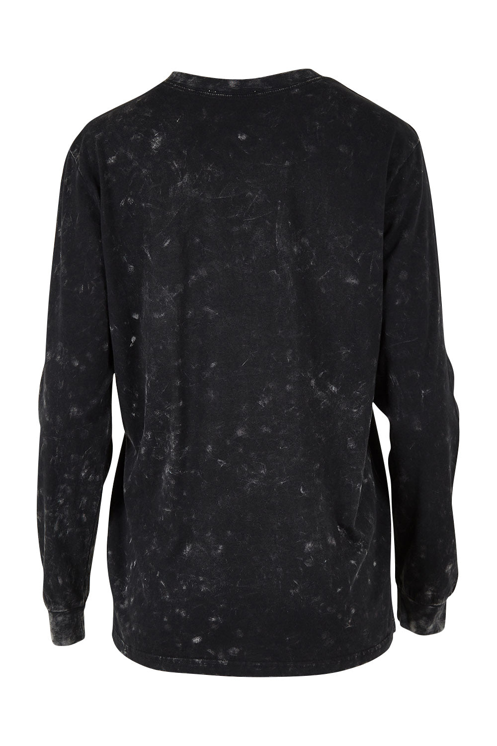 Product shot of the Hollywood 90'S Relax L/S Tee in colour Blackwash (Black), from the back
