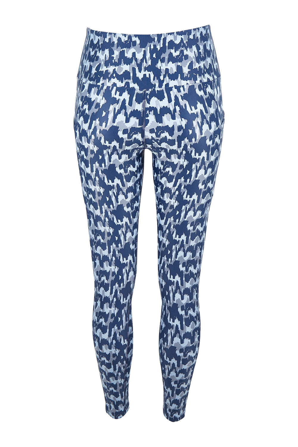 Product shot of the Ab Waisted Power Moves Tights in colour Tallulah (Blue), from the back