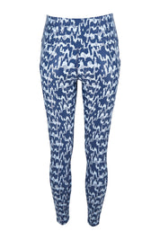 Product shot of the Ab Waisted Power Moves Tights in colour Tallulah (Blue), from the back