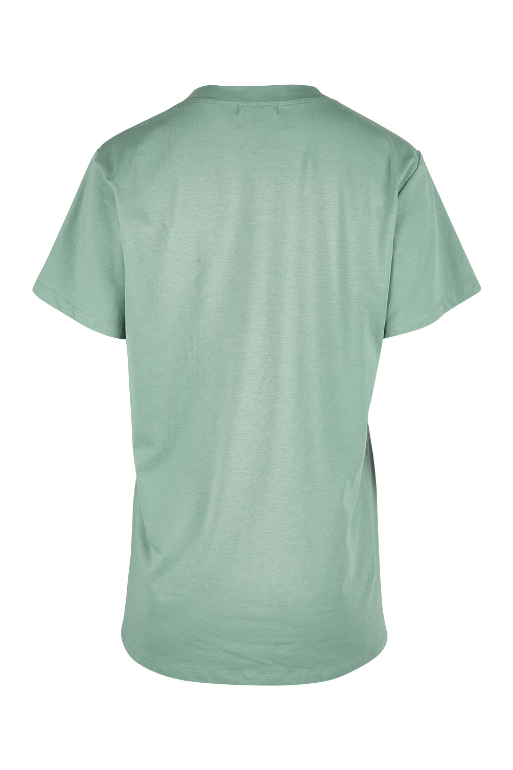 Product shot of the Cotton Jersey V Neck Tee in colour Sage (Green), from the back