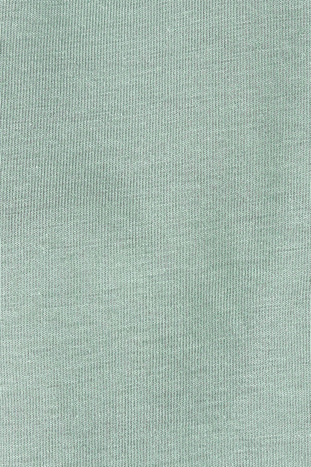 Product shot of the Cotton Jersey V Neck Tee in colour Sage (Green), detail