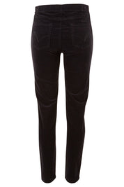 Product shot of the Skinny Leg Cord Pull On Pant in colour Black (Black), from the back