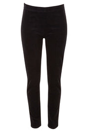 Product shot of the Skinny Leg Cord Pull On Pant in colour Black (Black), from the front