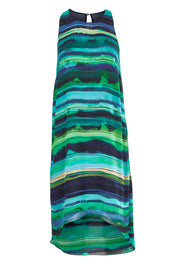 Product shot of the Lianne Hiin colourLow Dress - GreenStri (Green), from the front
